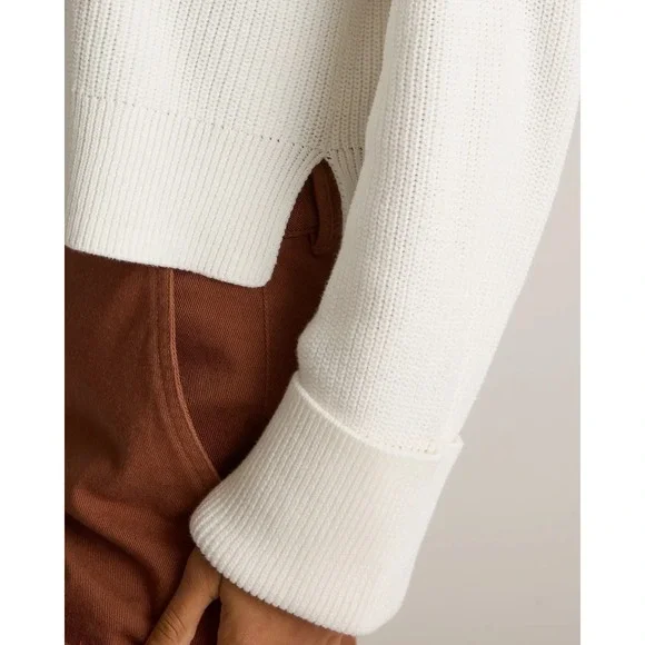 Quince 100% Organic Cotton Fisherman Collared Cardigan Sweater Ivory SMALL - Picture 4 of 16